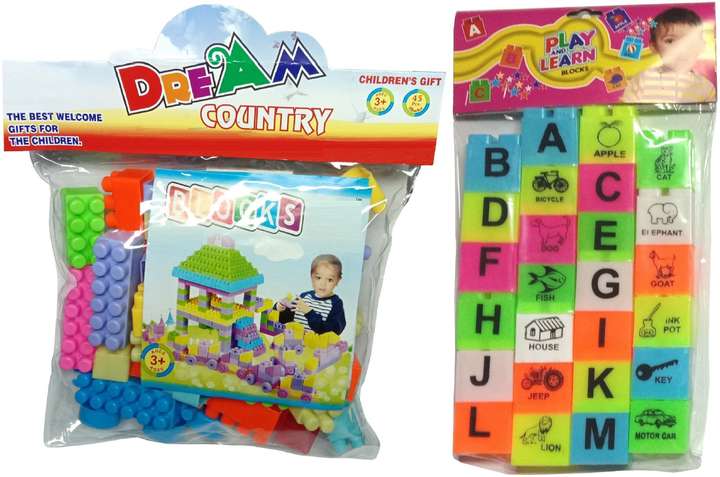 Agk 66 Pcs Construction Block ABC Block ABCD toys for Kids Learning Toy Educational Toy For Boys and Girls. Building Blocks with Wheels Sample Picture Instruction Catalogue etc. The Best gift for the ...