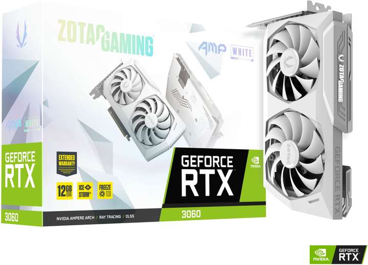 ZOTAC RTX 3060 AMP White Edition GDDR6 12 GB NVIDIA Chipset 192 