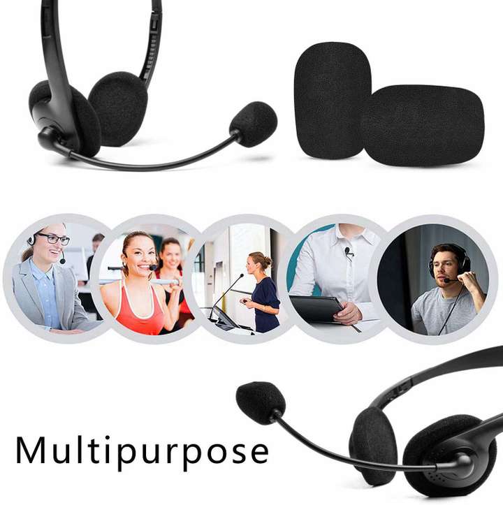 WON Microphone Windscreen Headset Windscreen 10 Pack Mic Foam Covers Lavalier Microphone Windscreen for Variety of Headset Microphone Tough Sponge Material Microphone Noise Reduction Black foam covers...