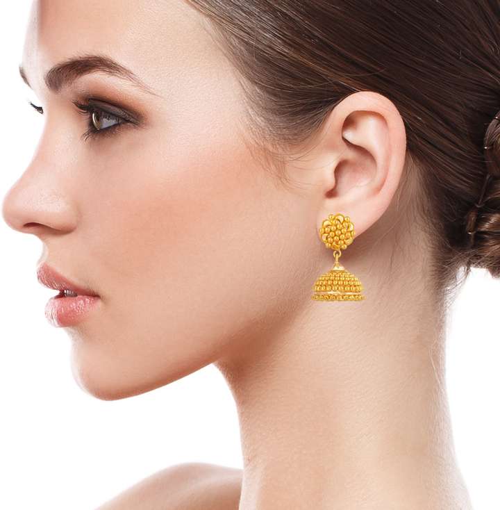 Joyalukkas Yellow Gold 22kt Jhumki Earring Price in India Buy Joyalukkas Yellow Gold 22kt Jhumki Earring online at Flipkart