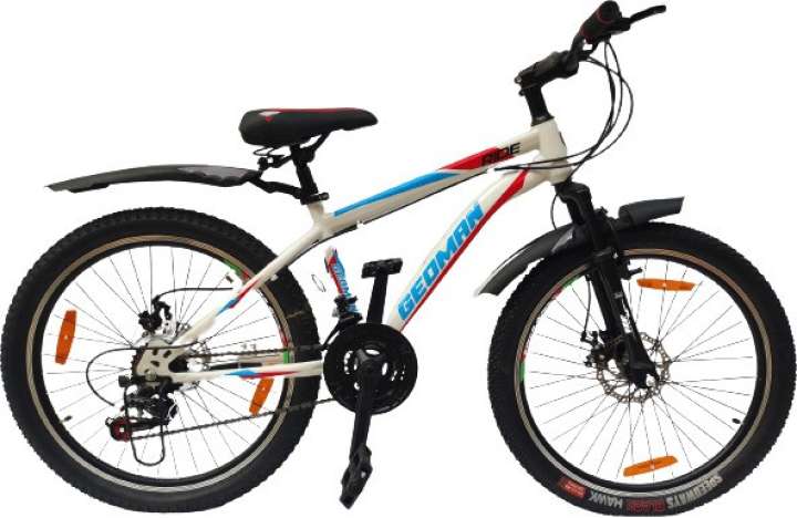 Geoman 24T 21Speed Gear Cycle Dual Disc Brake Front Suspension Mountain Bike 24 T Mountain Cycle Price in India Buy Geoman 24T 21Speed Gear Cycle Dual Disc Brake Front Suspension Mountain Bike 24 T Mo...