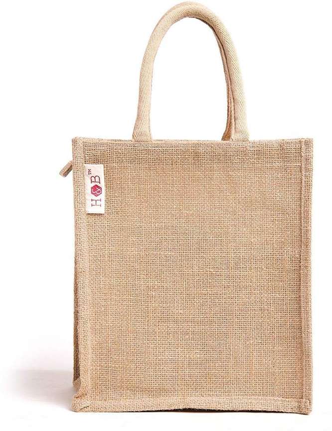 H B Multipurpose jute carry bag for men and women tote or messenger bag Small Travel Bag 9x11x6