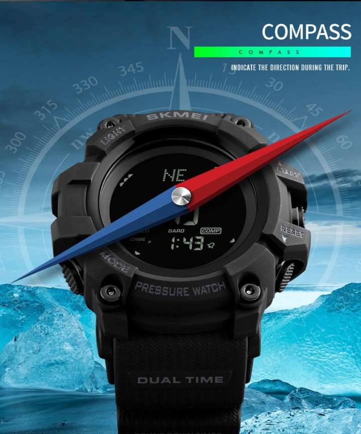 SKMEI 1358 Sports Digital Watch For Men Buy SKMEI 1358 Sports Digital Watch For Men Digital Sports Heart Rate Monitor Compass Pedometer Altimeter Barometer Weather Military Black Waterproof Wristwatch
