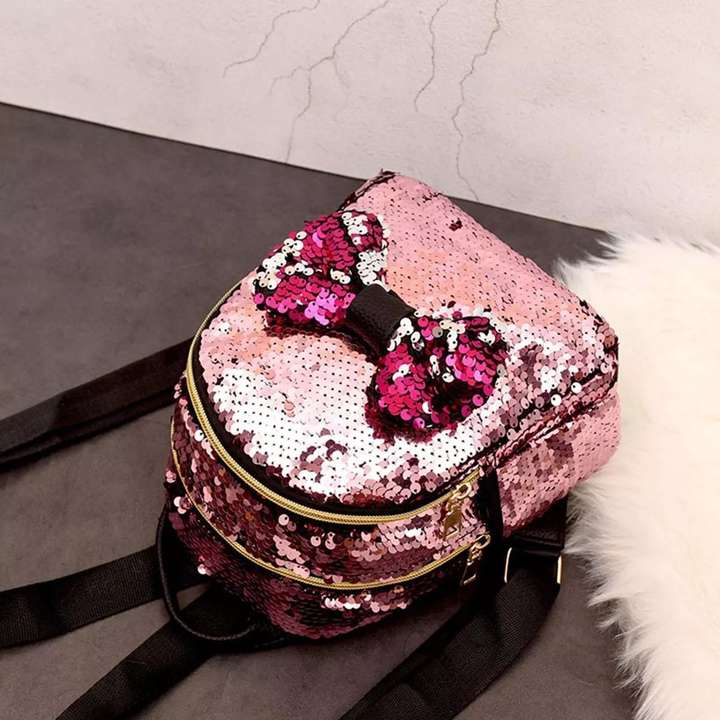MOCA Womens Girls Sequins MIni Small Backpack Bag for Girls Womens 15 L Backpack Pink Price in India Flipkart