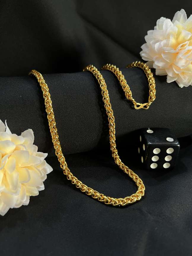 Mens chain and bracelet set gold deals