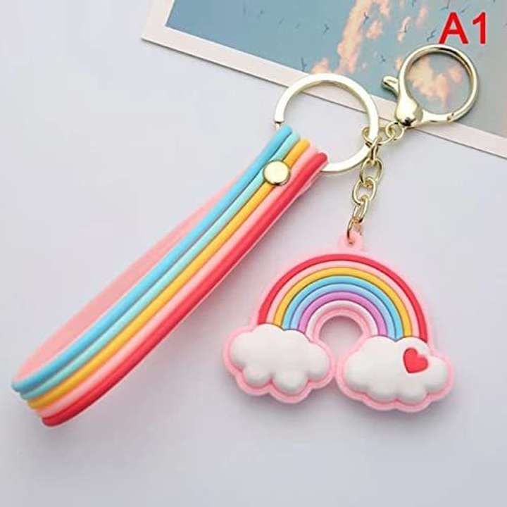 Rainbow unicorn keychain sales