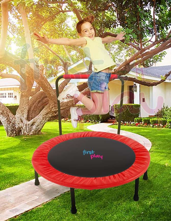 First Play Coated Trampoline with Handle Indoor Fitness Trampoline for Kids Adults Support Coated Trampoline with Handle Indoor Fitness Trampoline for Kids Adults Support shop for First Play products ...