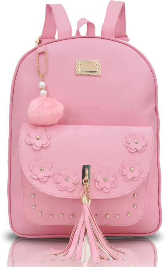 CRESCA Leather Students School Backpack Bags For Girls 10 L Backpack pink Price in India Flipkart