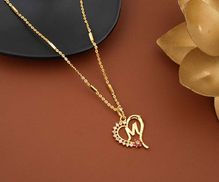Jewel WORLD M letter locket pendants alphabet name gold plated alloy new model design with 19 inch chain for girls women Gold plated Alloy Price in India Buy Jewel WORLD M letter locket