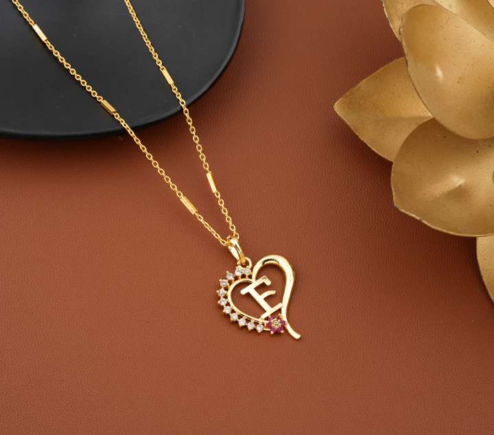 Gold locket design with alphabet deals