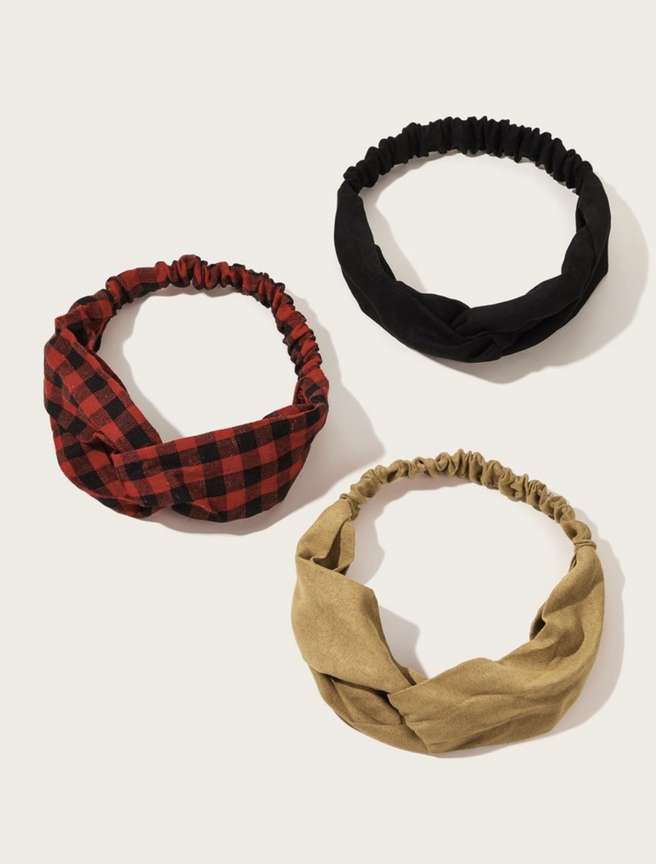 Shein 3pcs Plaid Pattern Headbands Head Band Price in India Buy Shein 3pcs Plaid Pattern Headbands Head Band online at Flipkart