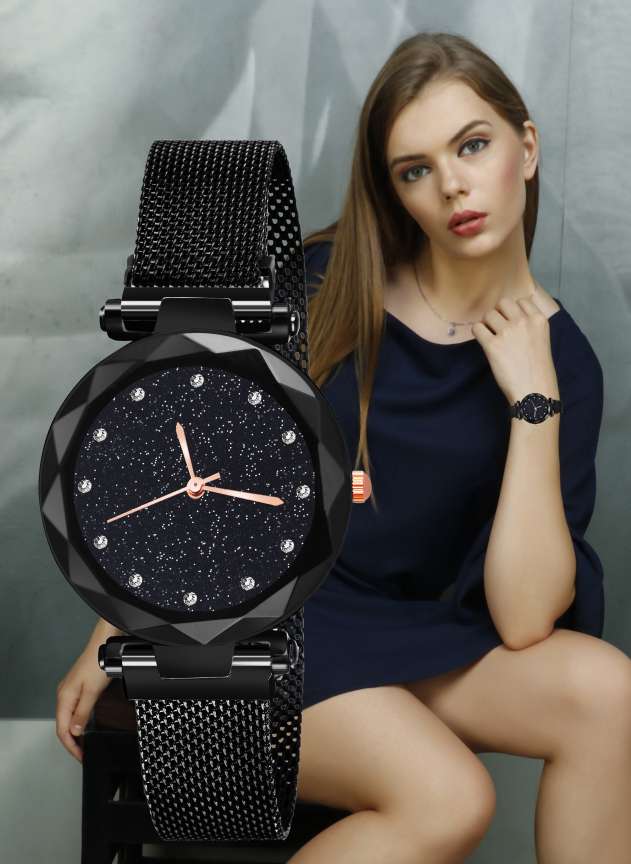 Styledose Dark Black metal Belt Luxurious Dial Magnet Watch for girls or women Analog Watch For Girls Buy Styledose Dark Black metal Belt Luxurious Dial Magnet Watch for girls or