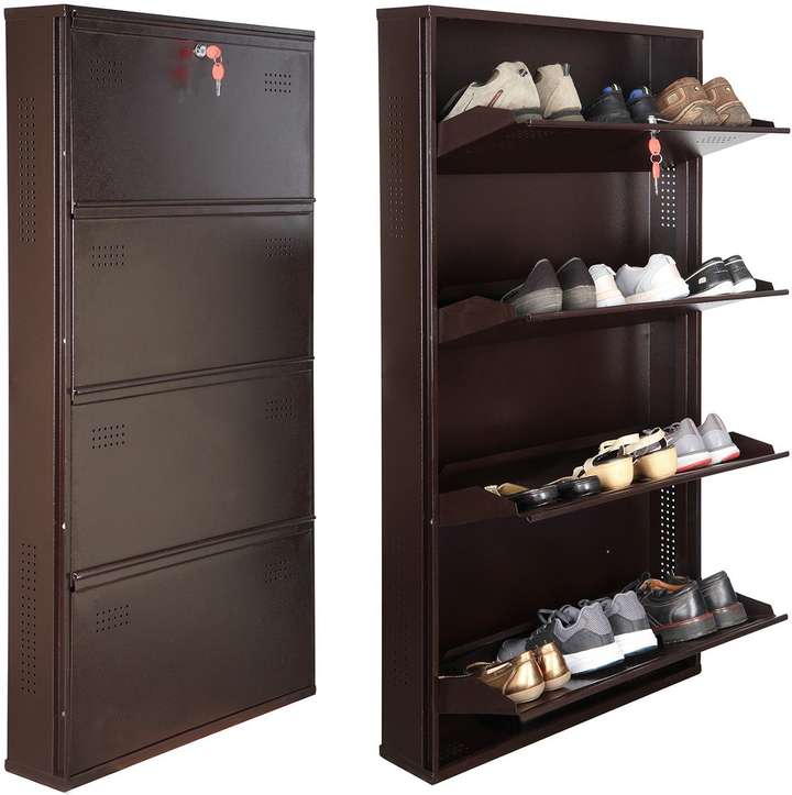 Wall attached shoe rack online