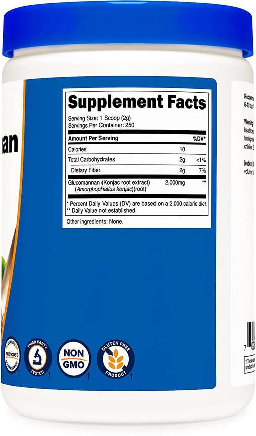 Nutricost Glucomannan Konjac Root Extract 2 g per serving 250 