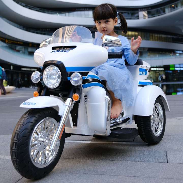 Police bike electric ride on hot sale
