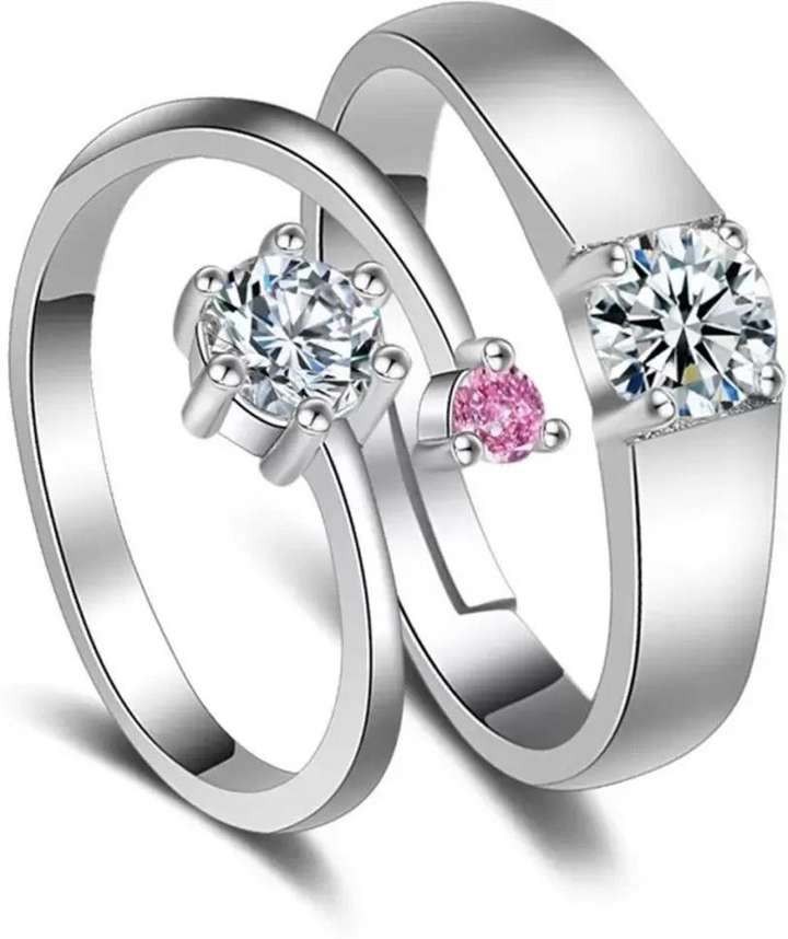 Shopping Dust Adjustable Cute Couple Rings for couple and your love ones Alloy Cubic Zirconia Platinum Plated Ring Price in India Buy Shopping Dust Adjustable Cute Couple Rings for couple and
