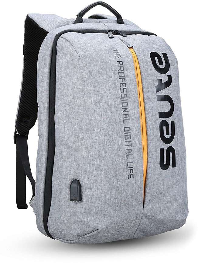 seute Teckpro Backpack Grey with USB Port Rain Cover 22 L Laptop Backpack GREY Price in India Flipkart