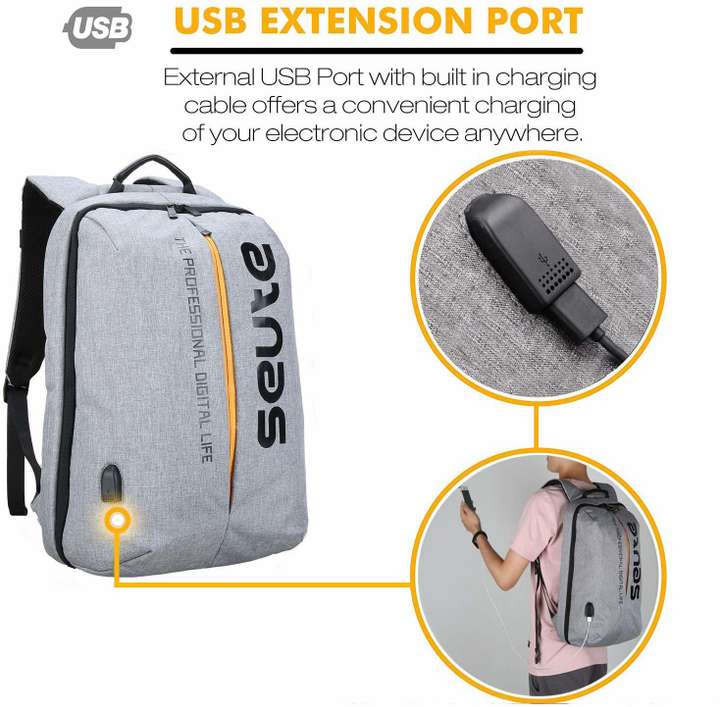 seute Teckpro Backpack Grey with USB Port Rain Cover 22 L Laptop Backpack GREY Price in India Flipkart