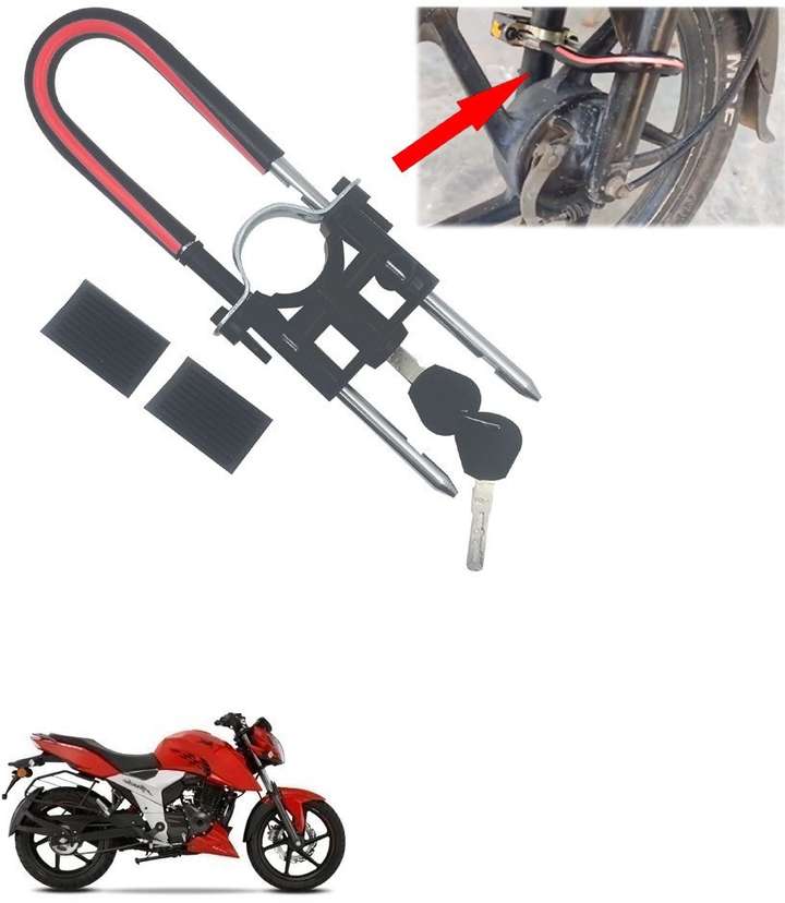 Qiisx Bike Front Shocker Lock Wheel Lock For Apache RTR 160 4V Wheel Lock Price in India Buy Qiisx Bike Front Shocker Lock Wheel Lock For Apache RTR 160 4V Wheel Lock online at Flipkart