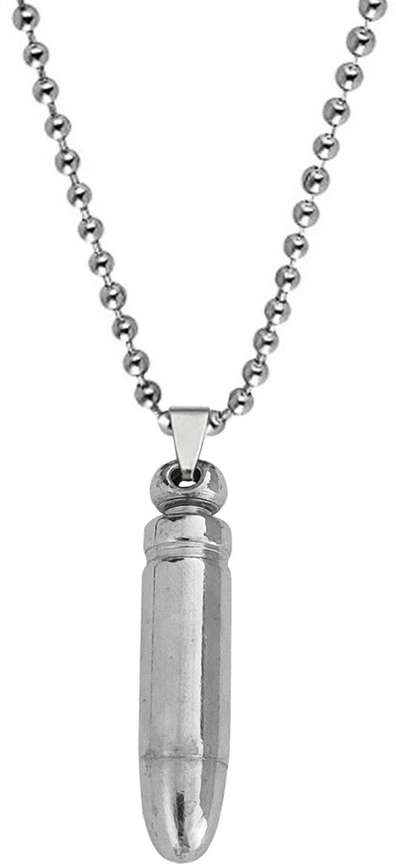 Shiv Jagdamba Special Sterling Silver Bullet Pendant Necklace Chain Sterling Silver Stainless Steel Pendant Price in India Buy Shiv Jagdamba Special Sterling Silver Bullet Pendant Necklace Chain Sterl...