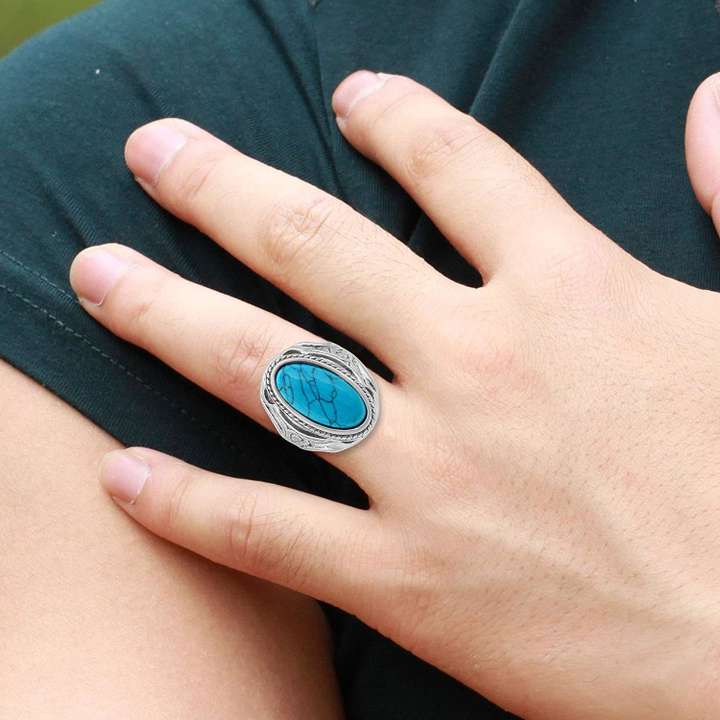 Syfer Turquoise Feroza Stone Ring for Boy and Girl Ertugrul Gazi Ring For Boy Men Stainless Steel Silver Plated Ring Price in India Buy Syfer Turquoise Feroza Stone Ring for Boy