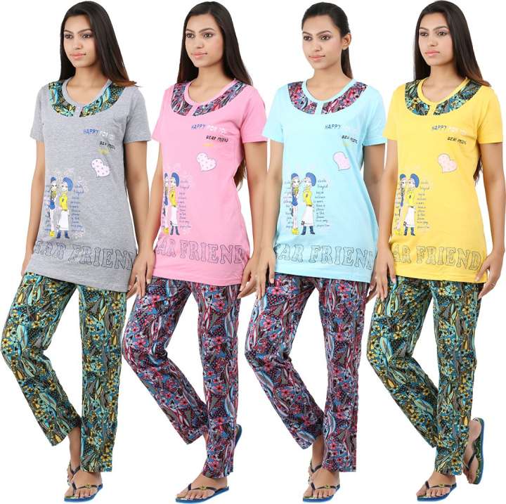 Informal Wear Women Printed Multicolor Top Pyjama Set Price in India Buy Informal Wear Women Printed Multicolor Top Pyjama Set at Flipkart Top Pyjama Set