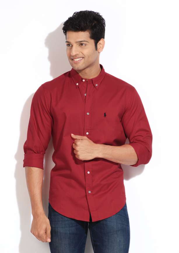 Polo Ralph Lauren Men Solid Formal Red Shirt Buy RED Polo Ralph Lauren Men Solid Formal Red Shirt Online at Best Prices in India Flipkart