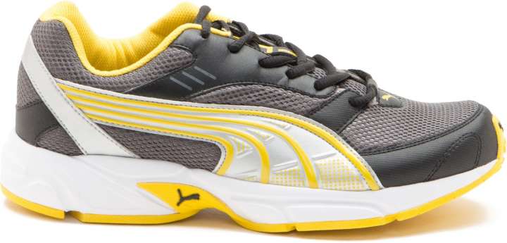 Grey and yellow puma shoes on sale