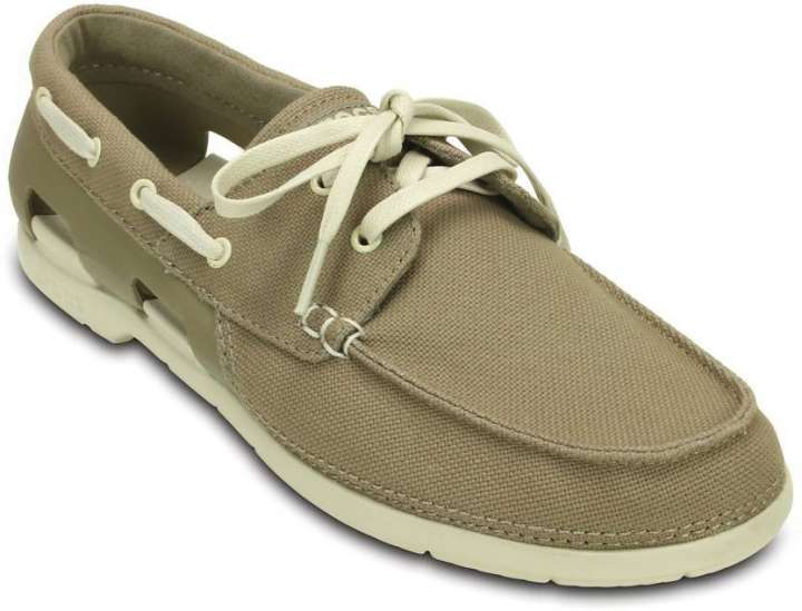 Crocs lace up boat shoe deals