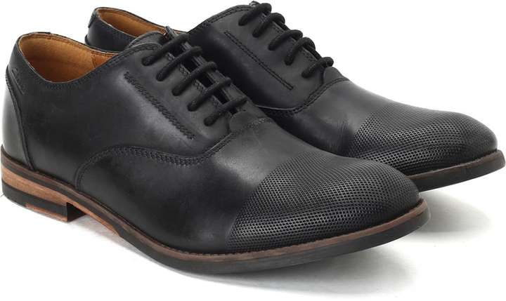 CLARKS Exton Oak Black Leather lace up For Men Buy BLACK Color CLARKS Exton Oak Black Leather lace up For Men Online at Best Price Shop Online for Footwears in