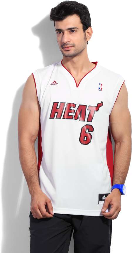 ADIDAS Printed Men V Neck White T Shirt Buy NBA MIAMI HEAT 2 331 ADIDAS Printed Men V Neck White T Shirt Online at Best Prices in India Flipkart