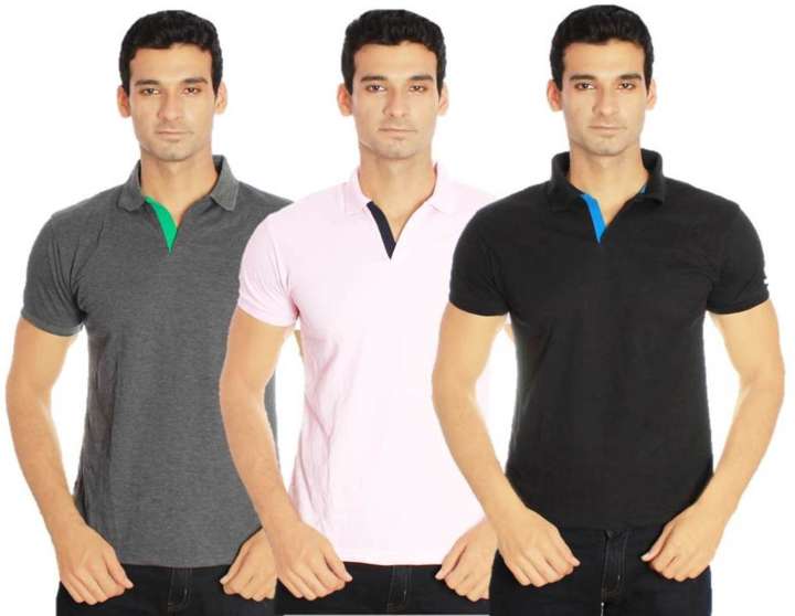 Amstead Solid Men Polo Neck Pink Black Grey T Shirt Buy Anthra Baby Pink Black Amstead Solid Men Polo Neck Pink Black Grey T Shirt Online at Best Prices in India Flipkart