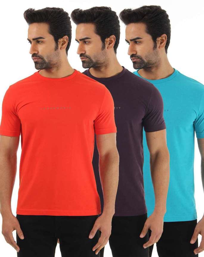 FAHRENHEIT Solid Men Round Neck Red Brown Blue T Shirt Buy Fiesta Tile Blue Berry Brown FAHRENHEIT Solid Men Round Neck Red Brown Blue T Shirt Online at Best Prices in India Flipkart