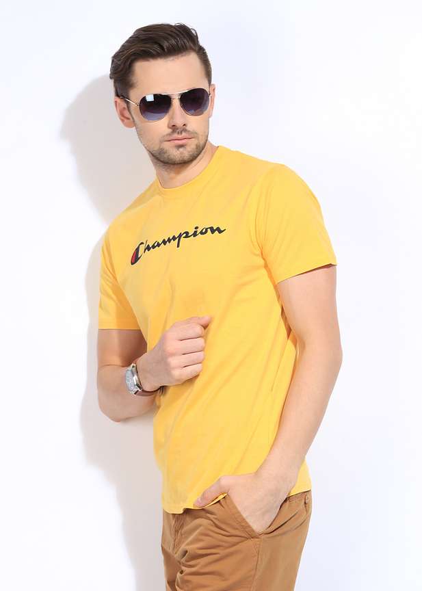 Yellow champion crop top discount