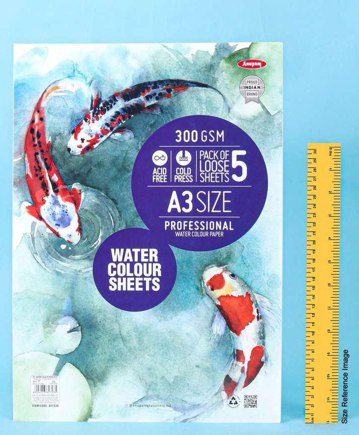 ANUPAM Professional Water Colour Sheets 5 Loose Sheets 300 Gsm A3 Size 42 Acrylic Sheet Price in India Buy ANUPAM Professional Water Colour Sheets 5 Loose Sheets 300 Gsm A3 Size