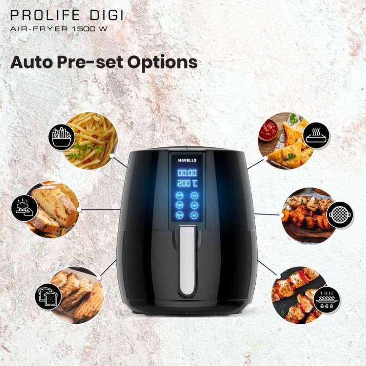 HAVELLS PROLIFE DIGI with Advance Hot Air Technology Temperature Control Air Fryer