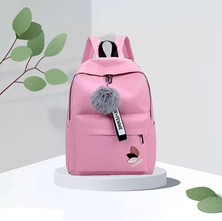 Baby pink leather backpack shop