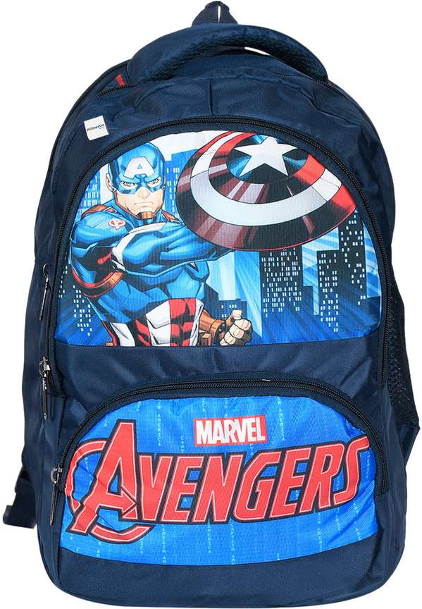 HOMESTIC Marvel Captain America Print School Bag for Kids Blue Waterproof School Bag