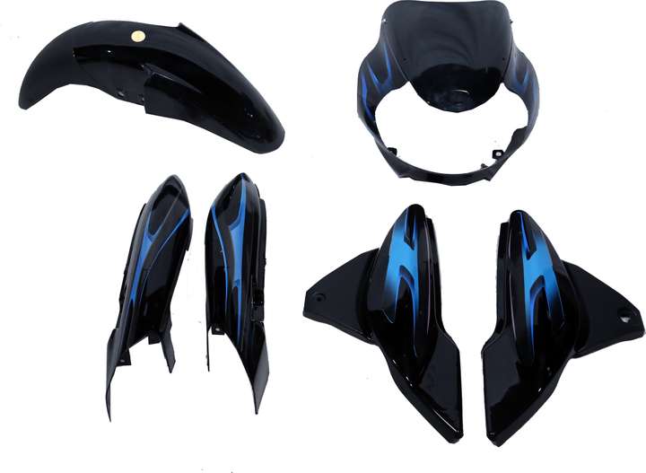 Grow Famous fit for full body kit discover 135 cc old model black with blue sticker Bike Headlight Visor Price in India Buy Grow Famous fit for full body kit discover