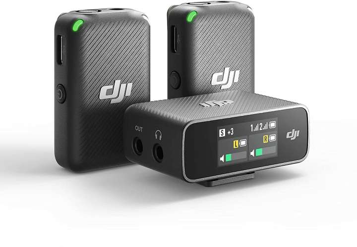 dji MIC (2TX+1RX) Intelligent Noise Cancelling, Wireless Camera Microphone