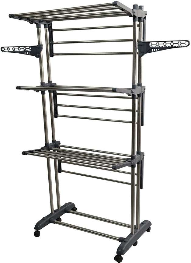 JG COMPANY Steel Floor Cloth Dryer Stand Cloth Hanger Stand for Clothes Foldable Kapde Sukhane Ka Stand with Wheels Price in India Flipkart