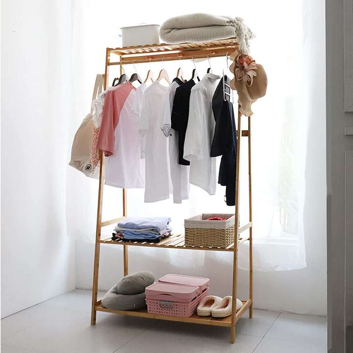 Bamboo stand for clothes on sale