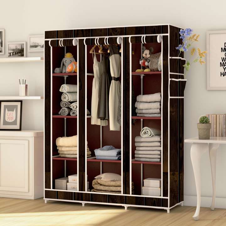 Flipkart Perfect Homes Studio 10 Shelf 3 Door Digital Adroble Print PP Collapsible Wardrobe Price in India Buy Flipkart Perfect Homes Studio 10 Shelf 3 Door Digital Adroble Print PP Collapsible