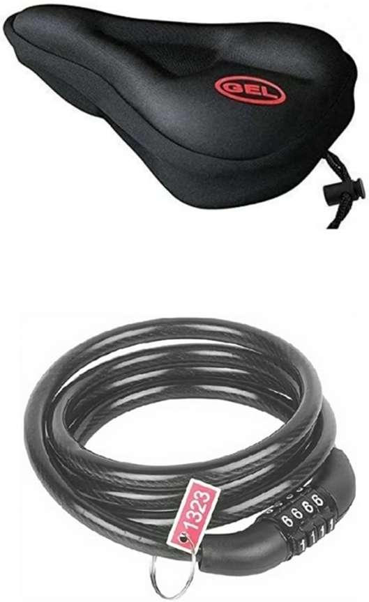CYCLOWN ALL BLACK MULTIROUND CABLE LOCK WITH SPORTY CUSHION TYPE CYCLE SADDLE GEL COVER Bicycle Seat Cover Free Size Buy CYCLOWN ALL BLACK MULTIROUND CABLE LOCK WITH SPORTY CUSHION TYPE CYCLE