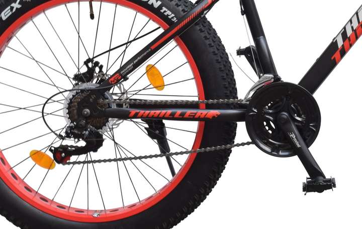 Thriller JAGUAR 26x400 85 Pre Assembled Dual Disc Jack 7 Inverted Suspension Fat Bike 27.5 T Mountain Cycle Price in India Buy Thriller JAGUAR 26x400 85 Pre Assembled Dual Disc Jack 7 Inverted Suspens...