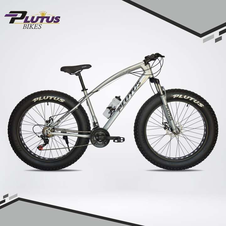 PLUTUS Jaguar Fat Bike Age 12 with Dual Disc Brake Multi Speed Silver 26 T Fat Tyre Cycle Price in India Buy PLUTUS Jaguar Fat Bike Age 12 with Dual Disc Brake Multi Speed Silver