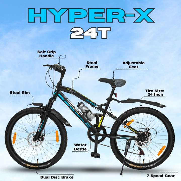 VESCO HYPER X Kids Bicycle 7 Speed Gear for Boys Girls 9 to 13 age 24 T Mountain Cycle Price in India Buy VESCO HYPER X Kids Bicycle 7 Speed Gear for