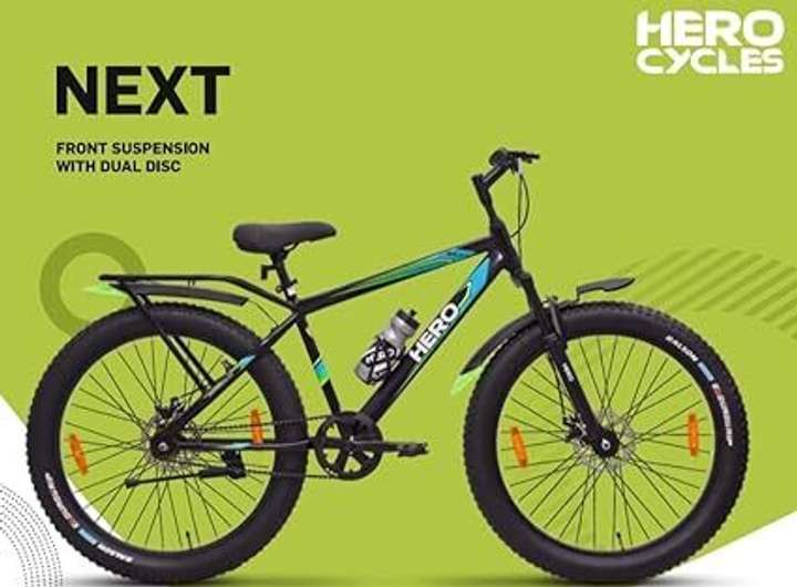 HERO Next IC Wheel Size 26 300 FRONT Suspension Dual Disc Brake 26 T Fat Tyre Cycle Price in India Buy HERO Next IC Wheel Size 26 300 FRONT Suspension