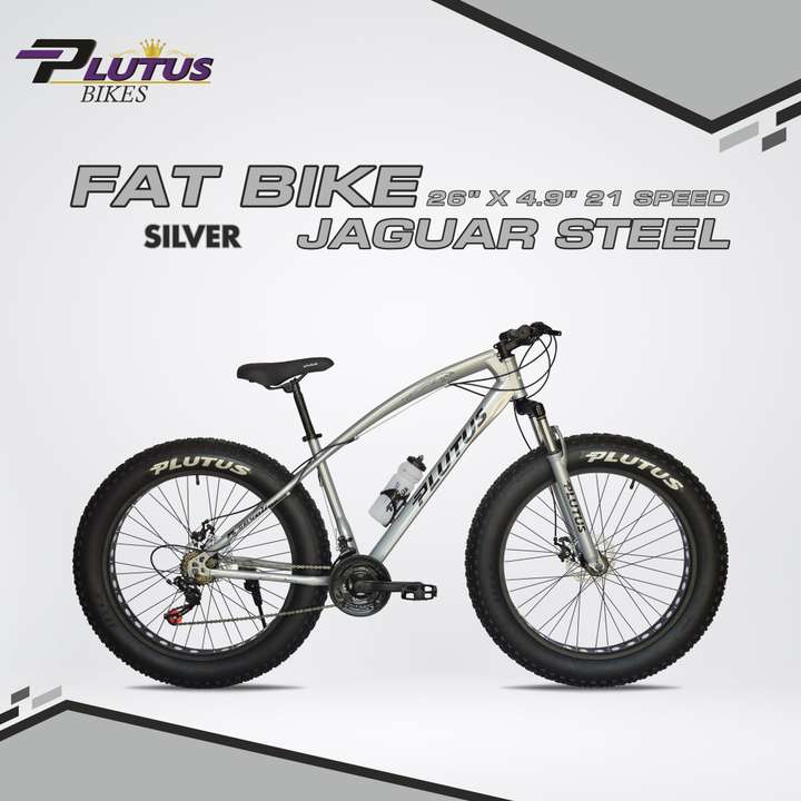 PLUTUS Jaguar Fat Bike for Adults 12 Yrs with Dual Disc Brake Multi Speed Silver 26 T Fat Tyre Cycle Price in India Buy PLUTUS Jaguar Fat Bike for Adults 12 Yrs with