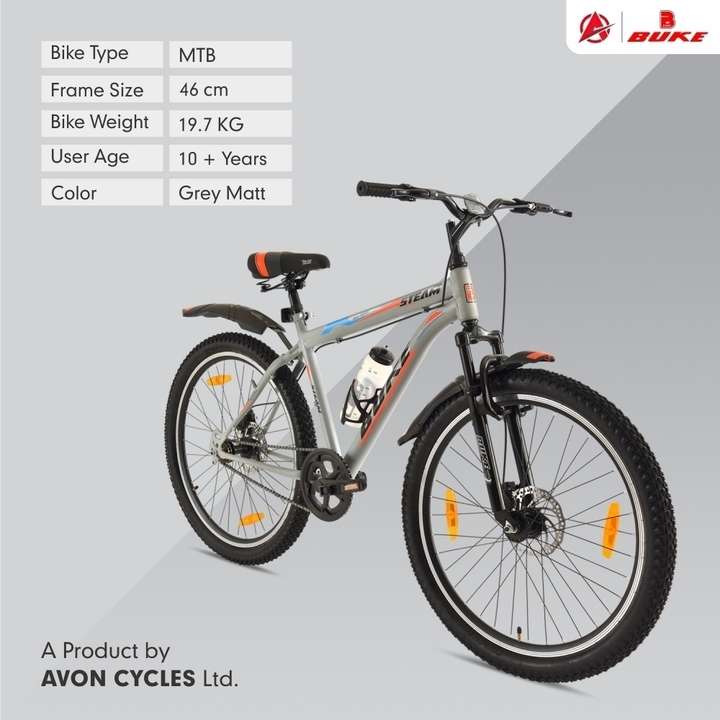 AVON Buke Steam MTB Disc Brakes Grey 26T Hybrid Cycle City Bike For Adult 26 T Hybrid Cycle City Bike Price in India Buy AVON Buke Steam MTB Disc Brakes Grey 26T Hybrid